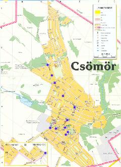 Csömör város térképe a Csömör-busz megállóival. (forrás: www.csomor.hu)