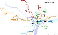 A washingtoni metró vonalhálózati térképe., Washington D.C., Egyesült Államo (forrás: http://www.urbanrail.net)