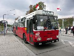 Gräf/Steyr LU200 M11 típusú busz az U1 leopoldaui végállomásánál, a 2007-es Tramwaytag egyik ráhordójárataként. (forrás: Müller Péter)