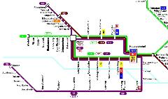 Hamburg belvárosi hálózatának és az S3 vonalának sematikus rajza  (forrás: Wikipedia)