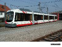 Az MVV OEG AG 30 méteres Variobahn villamosa., Mannheim (forrás: http://www.bombardier.com)