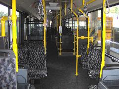 Neoplan N4020 autóbusz belseje, Budai út, intermodális csomópont, Érd (forrás: Friedl Ferenc)