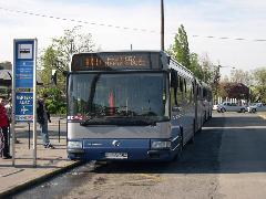 A BKV egyetlen Irisbus Agora típusú, alacsonypadlós autóbusza a Reptér-buszon közlekedik., Kőbánya-Kispest, Budapest (forrás: Istvánfi Péter)